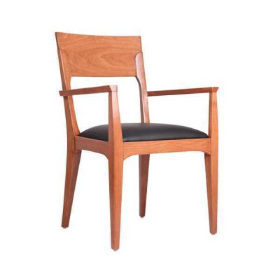 Brown Wooden Chair Designer Single Seater Dining Room Chair Luxury 1-Seater Furniture