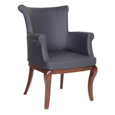 Gray designer chair armchair upholstered chairs luxury dining room armchair
