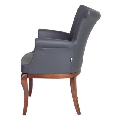 Gray designer chair armchair upholstered chairs luxury dining room armchair