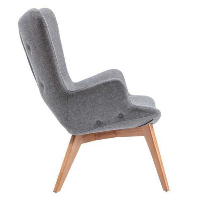 Designer Gray Dining room chair Wood Single Seater Living room Luxury Chairs
