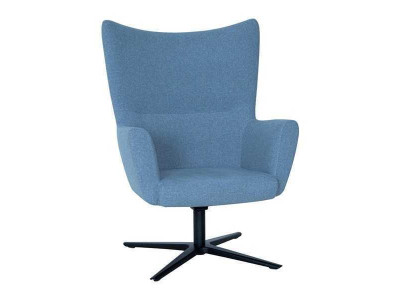 Blue Armchair Wing Chair Designer 1-Seater Modern Cocktail Chair