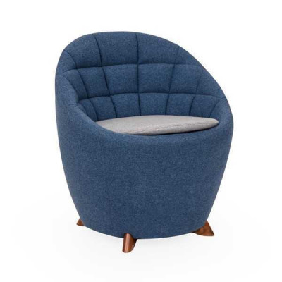 Blue Round Chair Designer Upholstery Single Seater Living Room 1-Seater