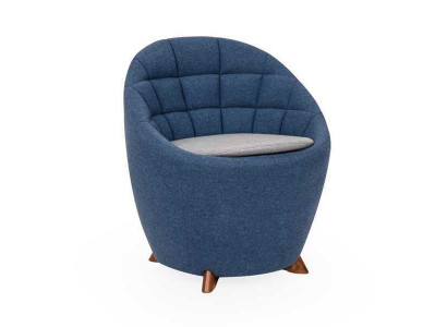 Blue Round Chair Designer Upholstery Single Seater Living Room 1-Seater