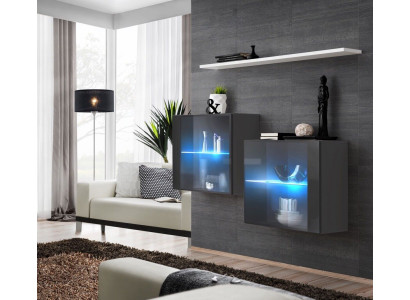 Luxury Furniture Living room Complete Wall unit Wood Furnishings Wall Cabinet Wall Shelf