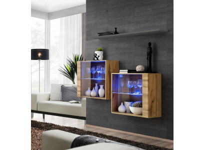 Modern Designer Wall unit Living room Wall Cabinets Brown Furniture Luxury