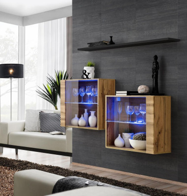 Modern Furniture Luxury Wall unit 130 cm Living room Furnishings Complete e Set 3pcs.