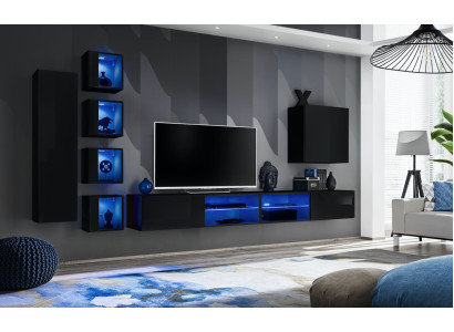 Suite Wall unit Complete Wooden Furniture Modern Designer Set Wall Cabinet Furnishings