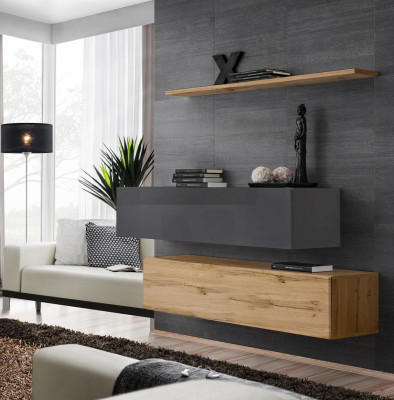 Modern Set Sideboard Furnishings Design Wall unit Living room Luxury Suite 3pcs