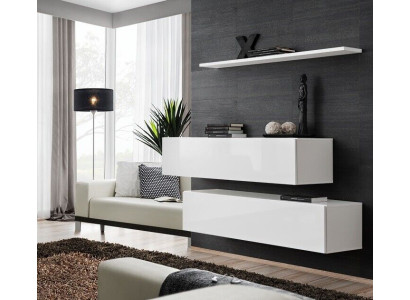 Suite White Set 3pcs Complete Wall Cabinet Wall Unit Wall Shelf Modern Design