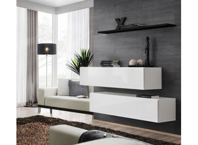 Modern Suite Wall unit Wall Shelf Wall Cabinet White Luxury Furnishings Designer