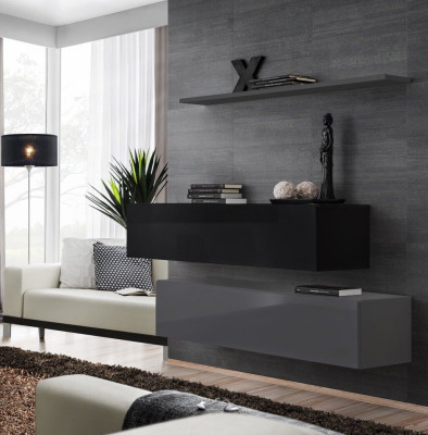 Living room Wall shelf Sideboard Wall cabinet Complete set 3 pieces. new