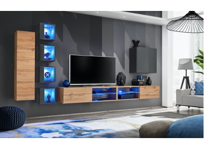 Set Wall unit 320 cm wall cabinet TV lowboard Modern sideboard Living room furniture