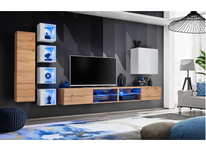 Designer Modern Furniture Wall Shelves TV Lowboard Wall Cabinet Hanging Wardrobe Wooden Furniture