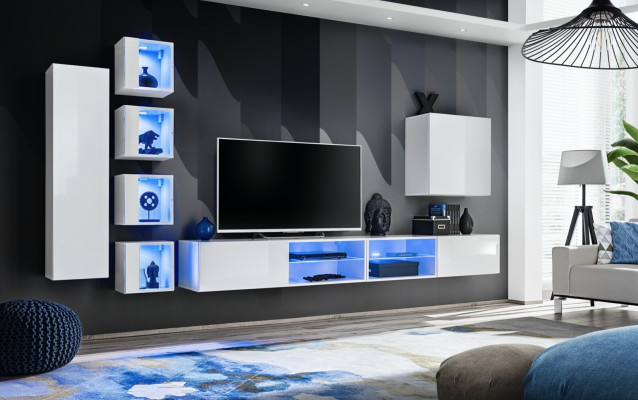 Modern Wall unit hanging wardrobe designer TV lowboard wall cabinet wooden furniture new