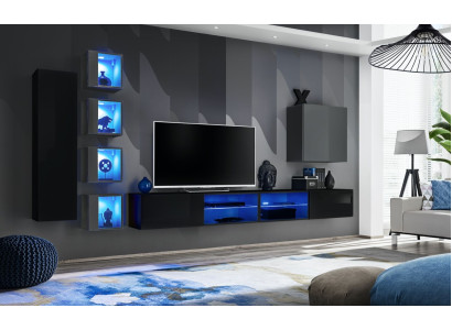 Living room furniture new Wall unit 320cm 6xHänge Wardrobe Furnishings Luxury Wall Shelf