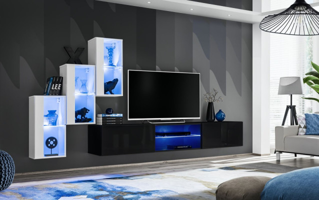 Wall unit Luxury Furniture Complete Set Designer Modern Furnishings 3x wall cabinet