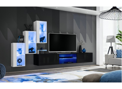 Wall unit Luxury Furniture Complete Set Designer Modern Furnishings 3x wall cabinet
