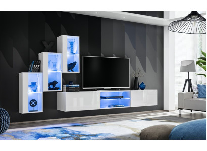 Wall unit Luxury new Living room Set 210 cm Furnishings Wall Shelves Modern