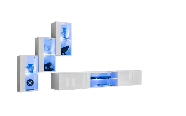 Wall unit Luxury new Living room Set 210 cm Furnishings Wall Shelves Modern
