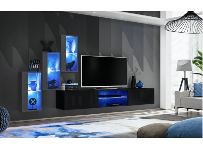 3x wall cabinet wall unit set 4 pieces living room furniture wall shelves sideboard