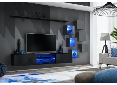 TV Lowboard Wall unit Sideboard Luxury Suite Modern Designer Shelves Complete