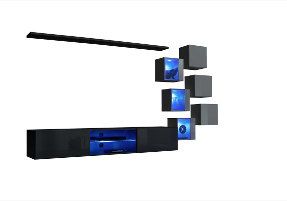 TV Lowboard Wall unit Sideboard Luxury Suite Modern Designer Shelves Complete
