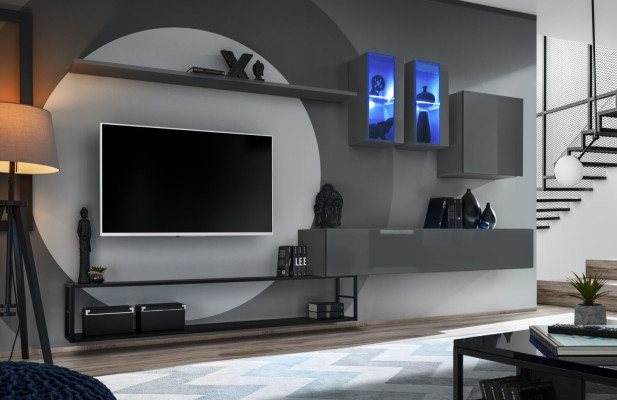 Living room furniture Complete e Set 6pcs Designer Wall unit Luxury Furniture Sideboard