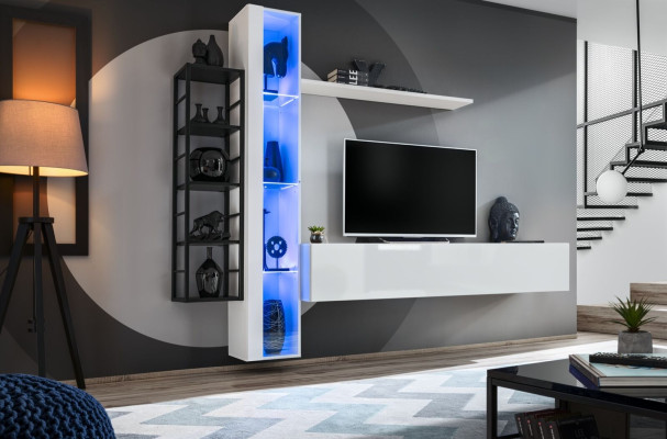 Luxury Wall unit Designer Style Modern Living room Set Wall Display case Lowboard