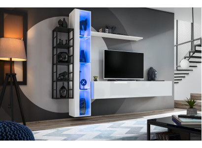 Luxury Wall unit Designer Style Modern Living room Set Wall Display case Lowboard