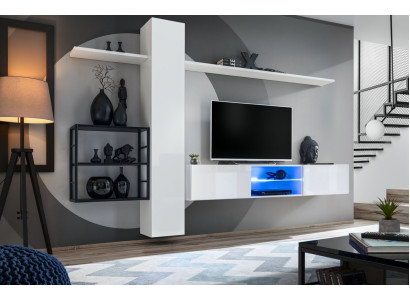 Wall unit Furniture Furnishings 270 cm wall cabinet White Wall Shelves Furnishings