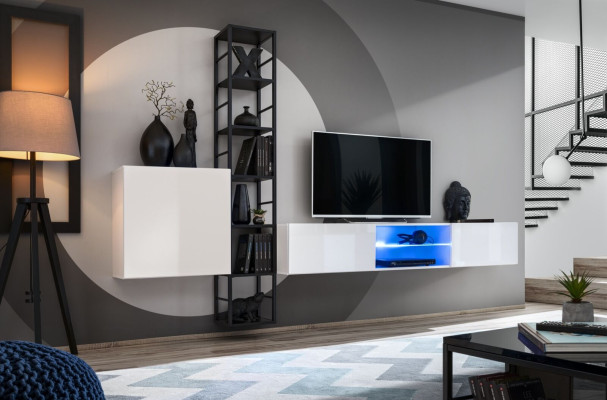 Living room Complete Set 3 pieces luxury wall unit wall cabinet TV lowboard design