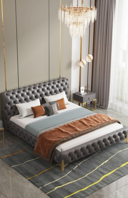 Bed 2x Bedside table 3 pcs Bedroom Set Design Modern Luxury Bedroom sets