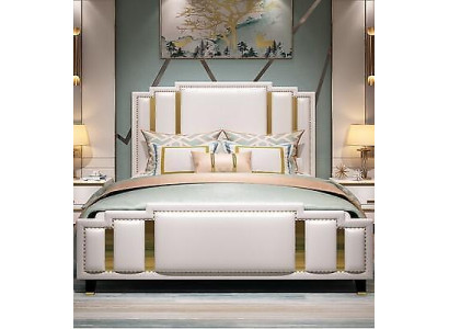 Leather Bed Upholstery Design Luxury Double Hotel Sleep Room Beds