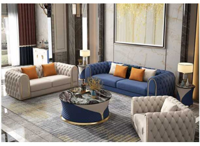 Luxury living room set 3 pieces Chesterfield modern style sofa set 3+2+1 designer