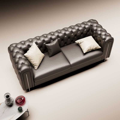 Set 2 pcs Living room Sofa set Three-seater Sofa Modern Armchair Leather
