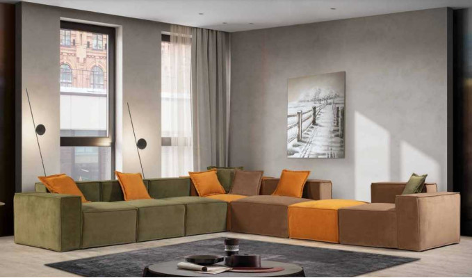 Modern L-shape Couch Luxury Living room Corner sofa Corner sofa Textile Furniture