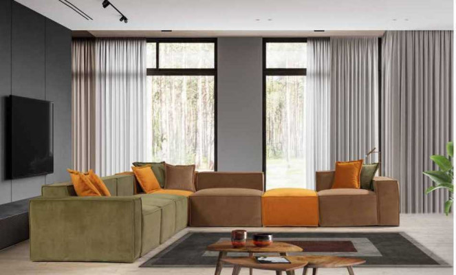 Modern L-shape Couch Luxury Living room Corner sofa Corner sofa Textile Furniture