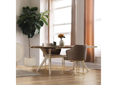 Dining set Dining room Luxury dinette Dining table Table Chairs Brown Set 7 pieces