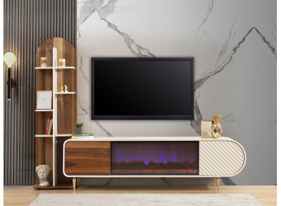 TV stand TV cabinet lowboard shelves sideboard table modern white luxury new