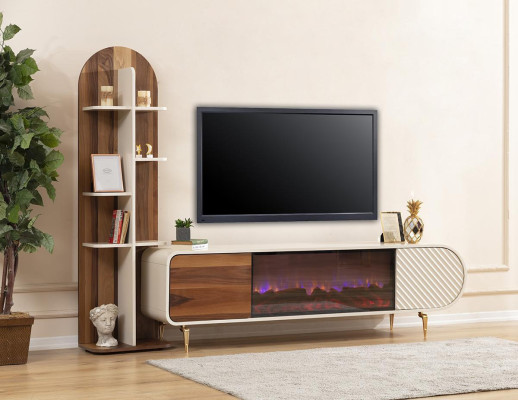 TV stand TV cabinet lowboard shelves sideboard table modern white luxury new