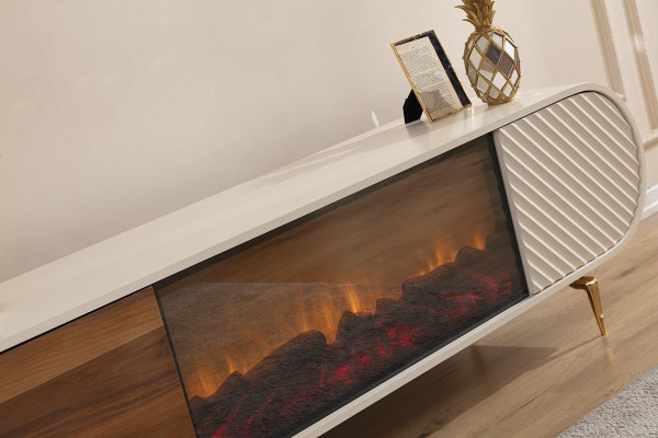 TV stand TV cabinet lowboard shelves sideboard table modern white luxury new