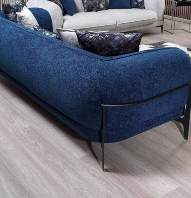 Modern couch set luxury sofas three-seater armchair blue upholstered furniture 3 pieces