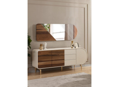 Modern sideboard Chests of drawers Wooden cabinet Stainless steel furniture White Luxury Furniture