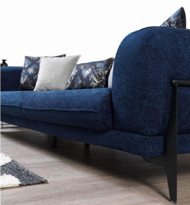 Blue he Three Seater Luxury Couch Modern Sofas Living room furniture stainless steel