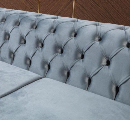 Modern three seater Chesterfield Furniture stainless steel Polyester Living room furniture