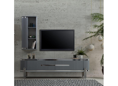 TV stand TV-cabinet lowboard shelves sideboard table modern gray luxury new