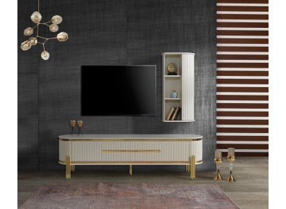 TV Stand TV-cabinet Lowboard White Table Wood Modern Living room Sideboard