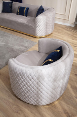 Modern armchair stainless steel furniture wing chair single seater living room furniture