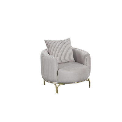 Luxury Armchair White Single Seater Living room furniture Polyester Stainless Steel furniture