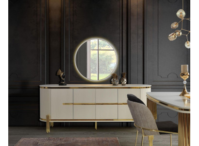 Luxury Sideboard Chest of drawers Wood Sideboard Wardrobe Dining room Modern White